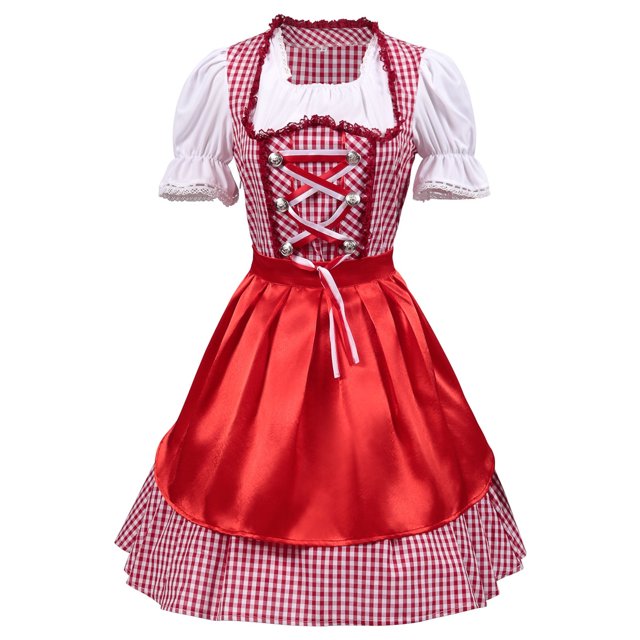 LOVZFMLL Fashion Womens Short Sleeve Square Neck Dress Printed Comfy Summer Cold Shoulder Ladies Dress Red M
