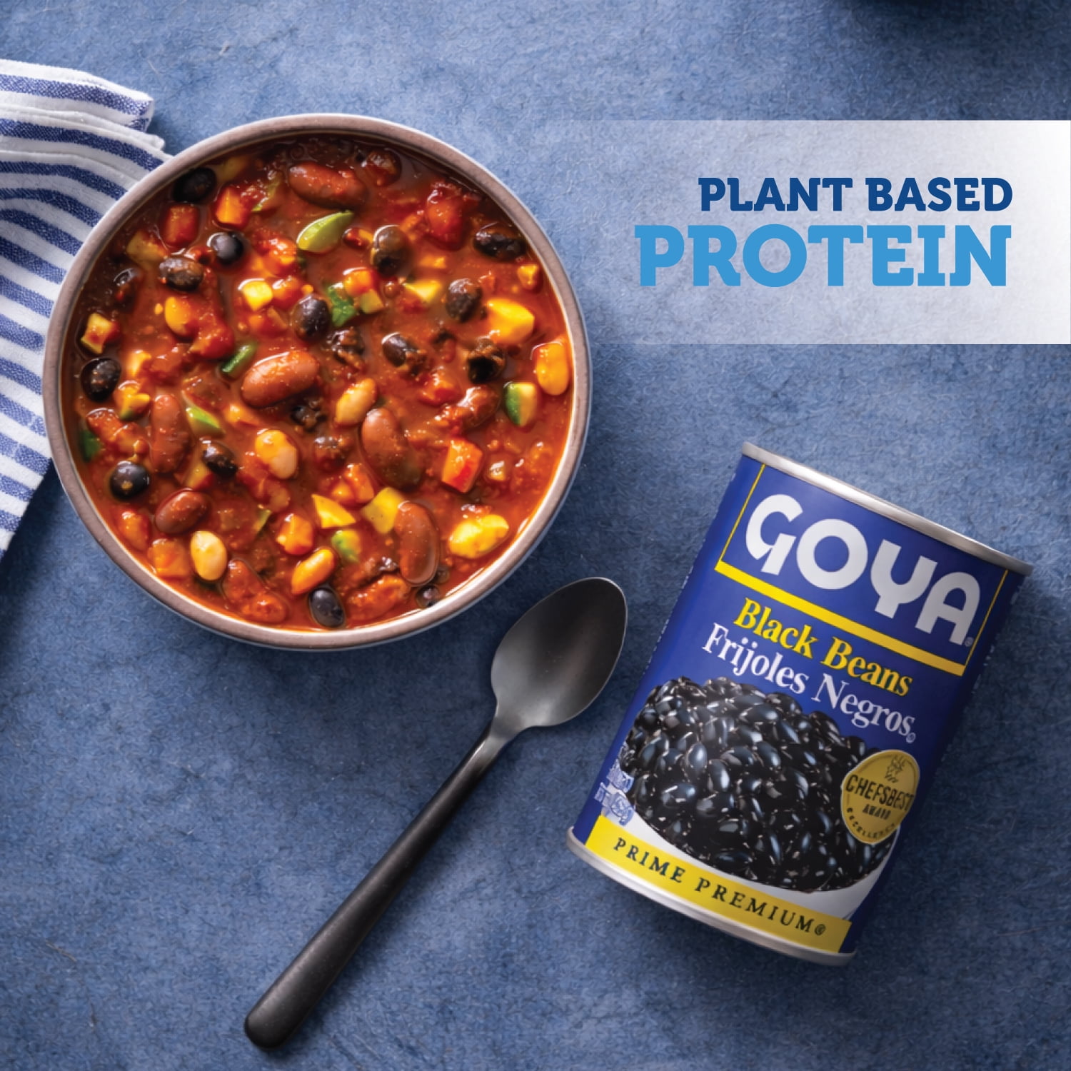GOYA Black Beans 10.5 oz Can - Gluten Free, Cholesterol Free, Low Fat
