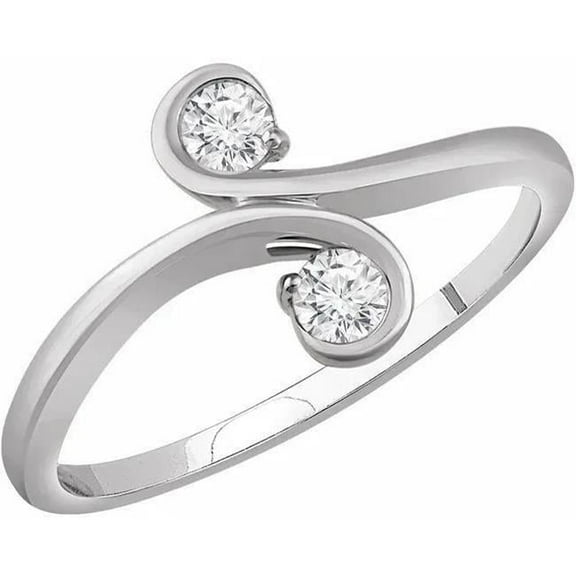 1 CT Toi et Moi Two-Stone Diamond Engagement Ring, Size 6.5
