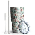 thumbnail image 2 of 30oz Christmas Gift and Deer Pattern Tumblers Stainless Steel Tumbler with Lid and Straw,Vacuum Insulated Double Wall Travel Tumbler Cups Mug with Cleaning Brush for Coffee,Tea, 2 of 7