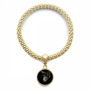 black cat animal stare dark en bracelet round pendant jewelry chain
