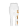 thumbnail image 4 of qelini Easter Leggings for Women Plus Size Cropped Pants Elastic Waist Bunny and Egg Print Ankle Pants Capris, 4 of 5
