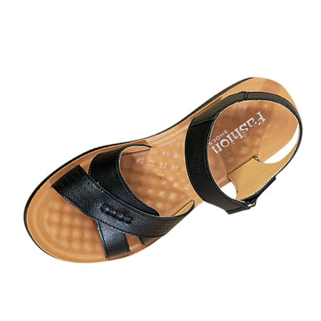 

Qufokar Thick Socks for Women Winter Mid Calf Cutout Sandals for Women Women Flat Soft Leather Sandals Cutout Soft Sole Ladies Sandals Open Toe Flat Sandals