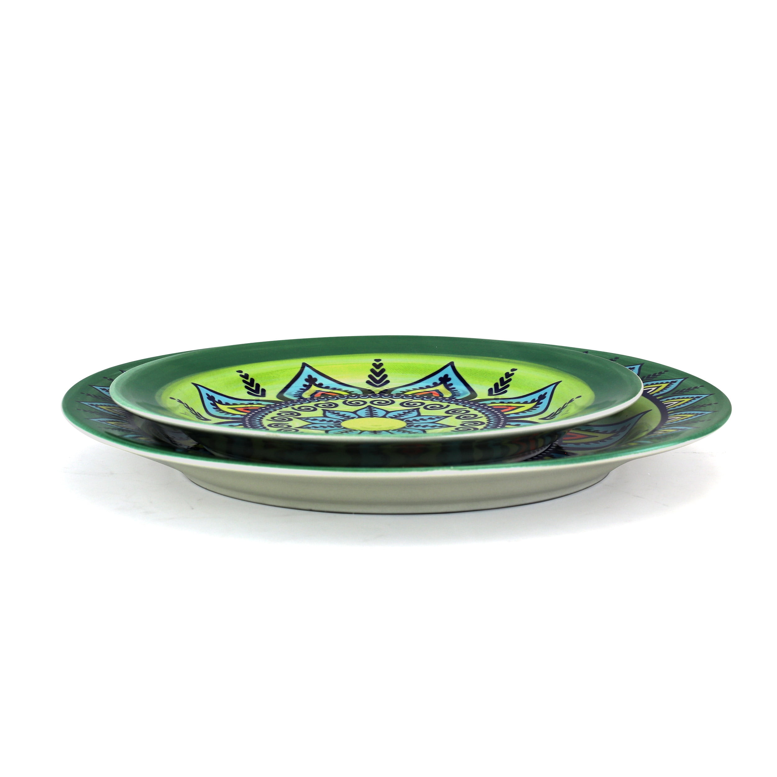 Elama Zen Green Mozaik 16 Piece Dinnerware Set
