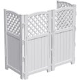 thumbnail image 1 of WLXIANG Outdoor Privacy Fence, 4 Fence Panels Privacy Screen Panels for Outside and Yard, Resin Air Conditioner Lattice Fence for Trash Can (Gray), 1 of 8
