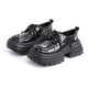 thumbnail image 2 of Zapatos de plataforma vintage para mujer, zapatos casuales de cuero PU con suela gruesa, zapatos de vestir para mujer, negro 36, 2 of 14