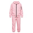thumbnail image 3 of Girls Sweatsuit 2 Piece Sets Oversized Zip Up Sweatshirts Joggers Kids Clothes Fall Winter Y2k Sweatsuit Set Pink 12-13 Years, 3 of 7