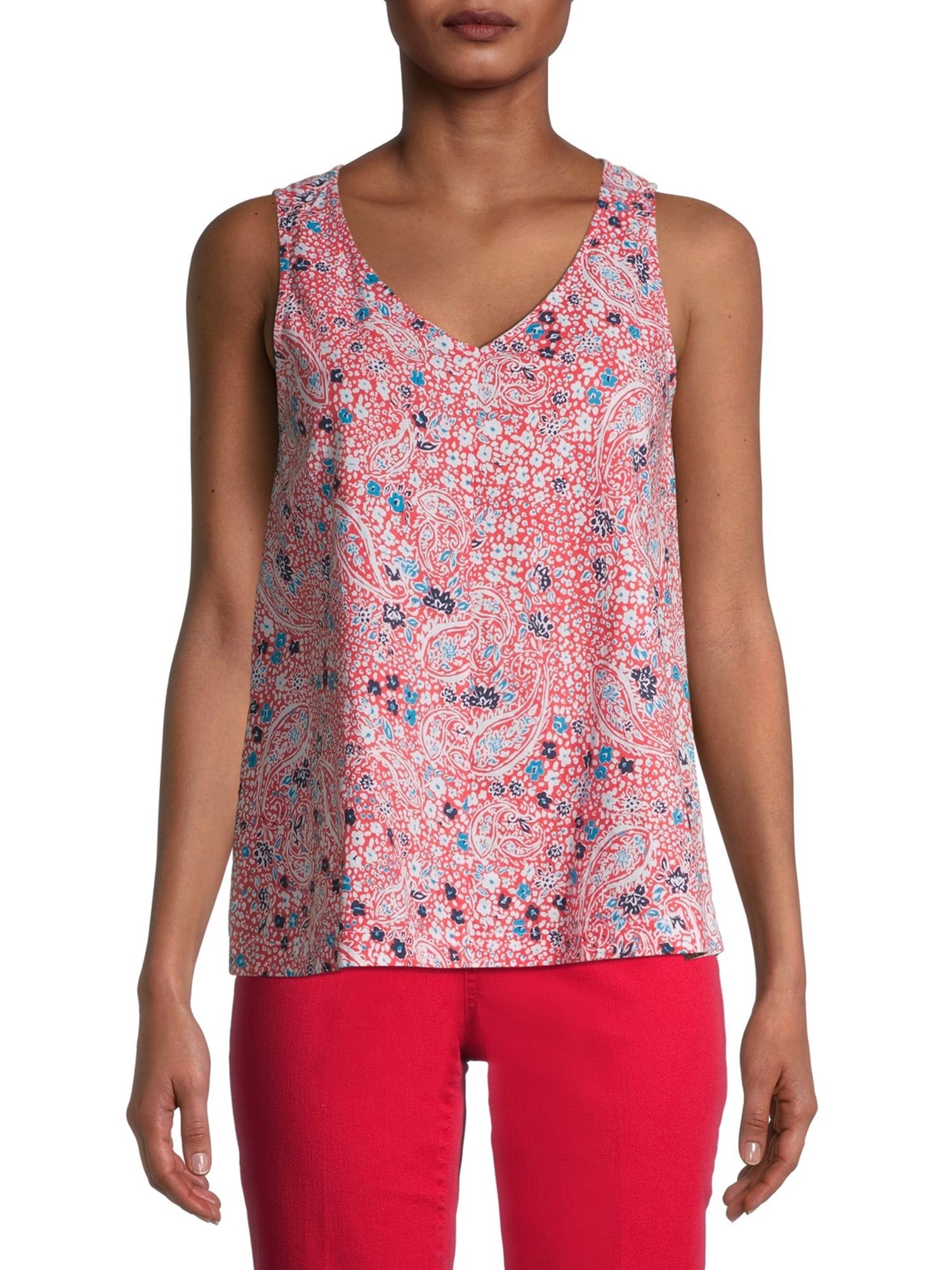 Time and tru time and tru women s woven tank top walmart