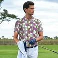 thumbnail image 6 of Balery Rose Flowers Printed Men’s Short Sleeve Polo Shirt, Midweight Men's Shirt,Golf Polo shirts -4X-Large, 6 of 9