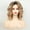 0, variant on Women Short Curly Blonde Ombre Wig Side Part Bangs Heat Resistant Synthetic Hair