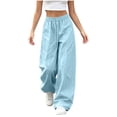 thumbnail image 4 of LEKWK Hiking Pants Women Plus Size High Waisted Lightweight Casual Palazzo Pants Drawstring Loose Fit Quick Dry Trousers for Camping Climbing Golf Outdoor, 4 of 7
