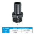 thumbnail image 5 of Uxcell Barb Hose Fitting, Barbed Male Thread Pipe Connector Adapter Gray 25mm 3, 5 of 5