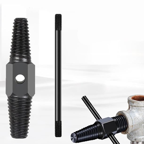 Juego de herramientas para extractor de tuberías de agua de doble cabezal | Construcción de acero al vanadio | Diseño de diente deslizante triangular | Quita tornillos, pernos, sujetadores rotos