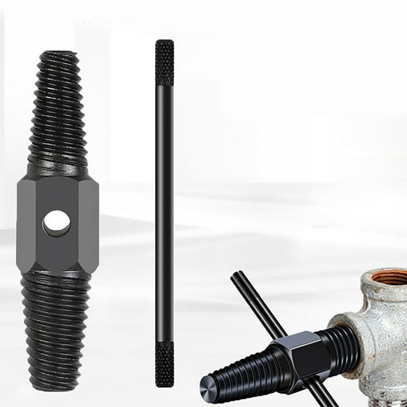 Extractor de tuberías de agua de doble cabezal, herramienta de extracción de tornillos con dientes deslizantes triangulares, juego de machos de roscar manuales, extractor de agua roto