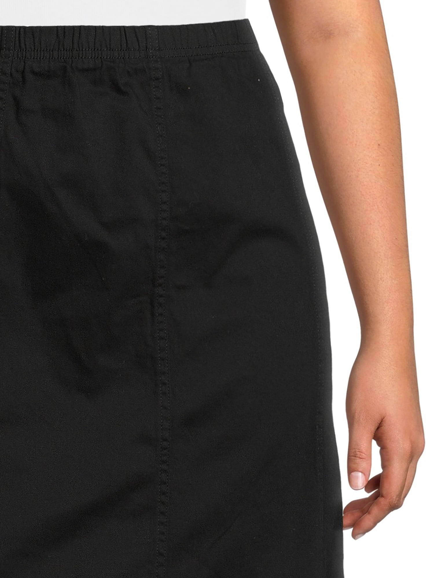 JMS Just My Size by Hanes Women's Plus Size Midi Pull-On Denim Skirt