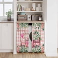 thumbnail image 6 of Eucalyptus Trucks Kitchen Curtain for Berdoom Living Room Cafe 54 Inch Length, Spring Farmhouse Floral Leaves Pink Plaid Tiers Curtains Light Filtering Drapes Window Treatment 2 Panels 52"Wx54"L, 6 of 8