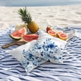 thumbnail image 2 of 2 Pack Outdoor Waterproof Throw Pillow Covers,Watercolor Blue Flower Decorative Square Pillow Case Patio Pillowcases for Chair Couch Sofa 16x16in, 2 of 9