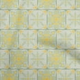 thumbnail image 1 of oneOone Cotton Poplin Twill Yellow Fabric Asian Tile Traditional Sewing Material Print Fabric By The Yard 56 Inch Wide, 1 of 4