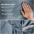 thumbnail image 2 of TOPCHANCES Velvet Futon Cover Armless Sofa Covers Sofa Bed Covers Stretch Futon Couch Cover Sofa Slipcover Furniture Protector Thick Soft Velvet Fabric, Greyblue, 2 of 8