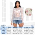 thumbnail image 3 of Ice Silk Mesh Long Sleeve Top Cooling Comfort Women's Crewneck Mesh Tops Casual Shirt Cute Pink Flower Pattern XX-Large, 3 of 6