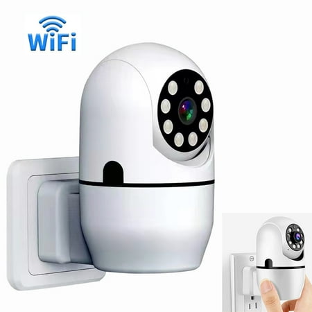 DEELLEEO Wall Plug-in Indoor Outlet Wireless Home Security Camera Smart WiFi Camera Baby Monitor 1080P HD Video Color Night Vision Motion Tracking Detection Two-Way Audio Support 2.4Ghz and 5Ghz WiFi