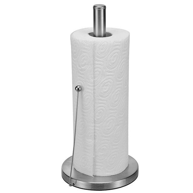 Portarrollos de papel higiénico de acero inoxidable, color plateado, elegante y resistente, para entornos modernos, resistente al óxido y con un diseño compacto para ahorrar espacio (32 x 15 cm)