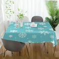 thumbnail image 6 of 60"x60" Christmas Snowflake Tablecloth, Waterproof Washable Polyester Square Table Cover, Durable Tablecloth for Kitchen Dining Table Party Decor, 6 of 7