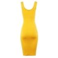 thumbnail image 3 of A2Y Women's Ribbed Knit Sleeveless Scoop Neck Midi Bodycon Dress Vibrant Yellow 2XL, 3 of 4
