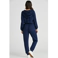thumbnail image 2 of Women's Navy Blue Ribbed Knit Cropped Hoodie and Joggers Set - [ZhiHiMeRi] | (US 20-22)2XL, 2 of 12