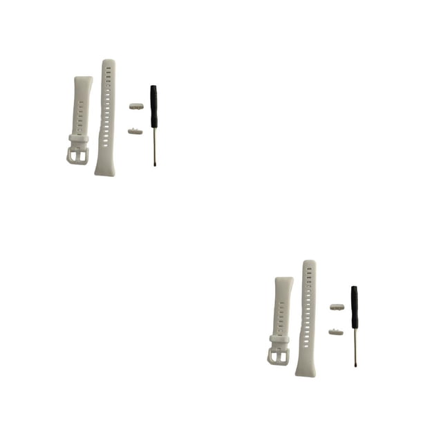Cateissary Correa de reloj, correa de silicona de repuesto impermeable portátil, ajustable antiarañazos, correa de reloj blanca Blanco 2Conjunto