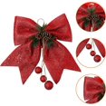 thumbnail image 4 of 4 piezas de lazos navideños decorativos, lazos navideños, lazos navideños, adornos navideños, lazos navideños rojos, lazos navideños, 4 of 5