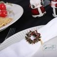 thumbnail image 3 of Servette Home Gold Napkin Rings Set of 8 Metal Christmas Wreaths, Weddings, 3 of 6