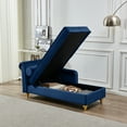 thumbnail image 3 of Modern Upholstery Chaise Lounge Chair with Storage Velvet (Navy Blue) 02814, 3 of 9