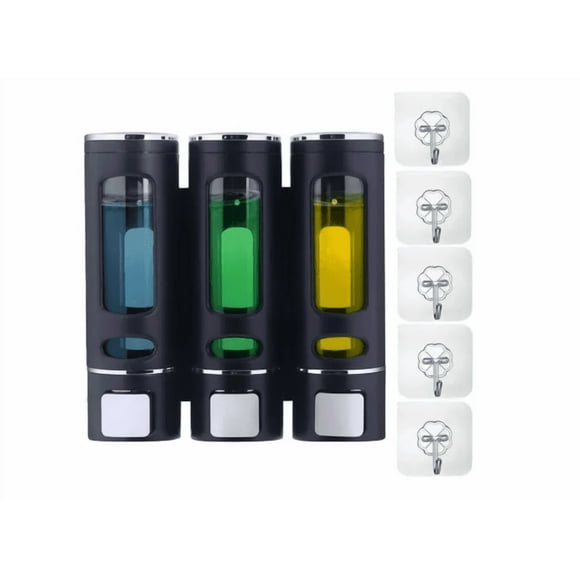 Dispensador De Jabón Líquido Dispensador Gel Champú 3*400ml Xtellar negro