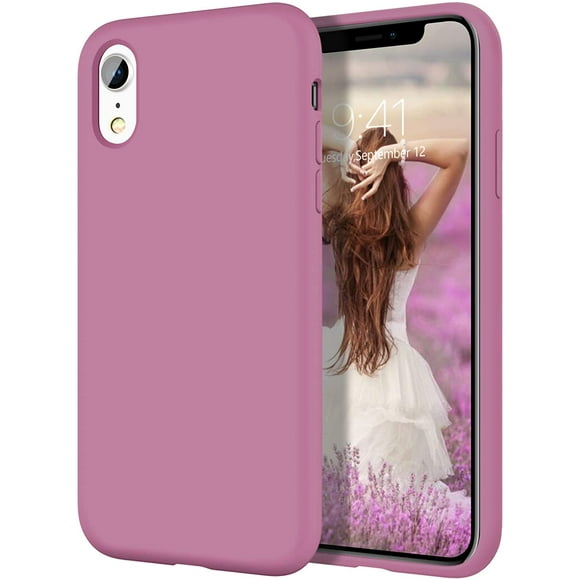 iPhone XR Cases, iPhone XR Case FYBTO Slim Lightweight Smooth Liquid Silicone Soft Gel Rubber Microfiber Lining Cushion Texture Cover Shockproof Protective Phone Cases for iPhone 10 XR, Light Blue