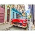 thumbnail image 2 of Frank, Assaf 18x15 Gold Ornate Wood Framed with Double Matting Museum Art Print Titled - Vintage car on street of Havana, Cuba, 2 of 4