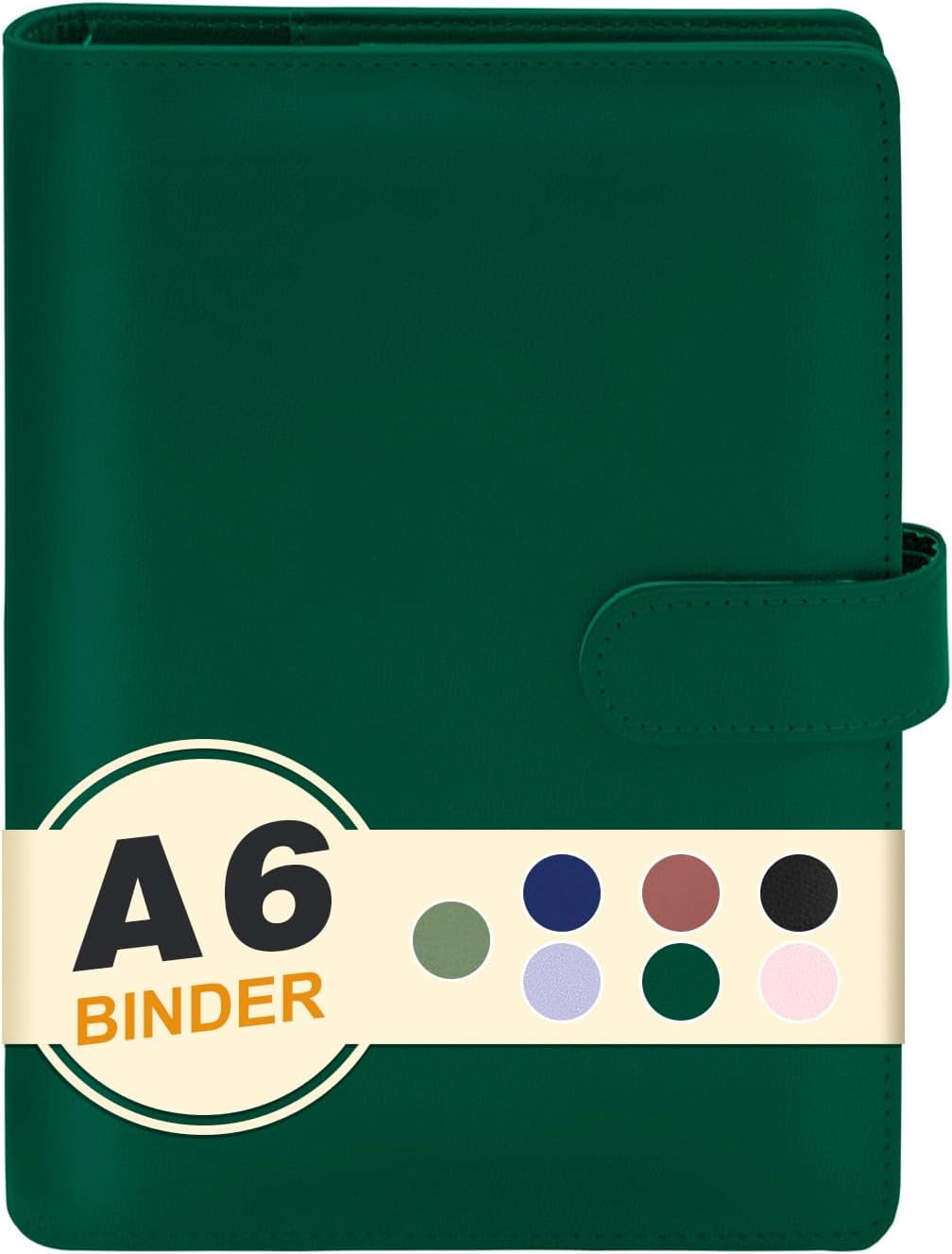MetalM - A5 Binder 6 Ring,Mini Photocard Binder for A5 Filler Paper, Loose Leaf Personal Planner with Magnetic Buckle Closure(Brown)