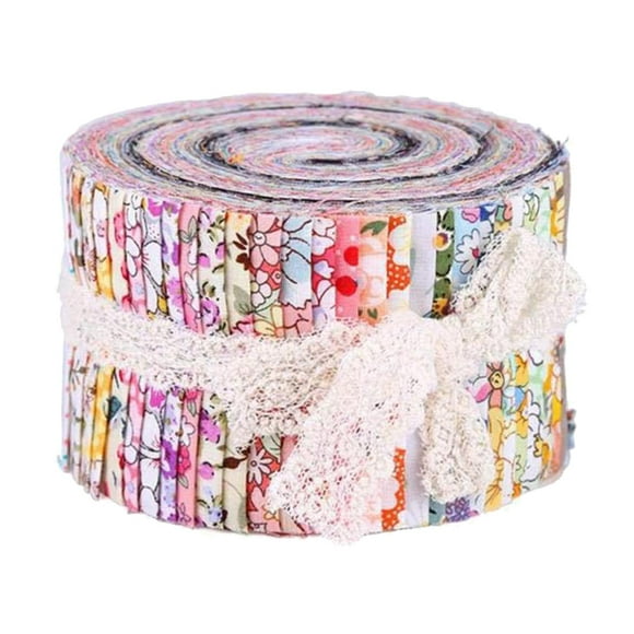36 Colors Jelly Roll Fabrics Roll Up Cotton Strips 2.5 Inch Sewing Quilting Printed Precut