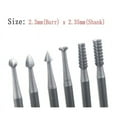 thumbnail image 3 of 6 Pcs 3/32 Inch Shank Steel Engraving Router Bits, Olive Amber Carving Drill Bits for Rotary Tools (2.3mm Bits), 3 of 3