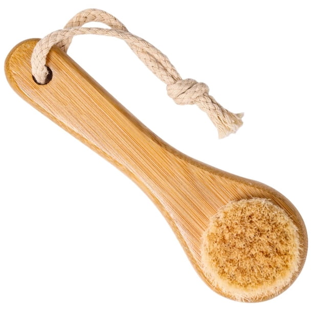 Cepillo de baño, cepillo de ducha, cepillo corporal, cepillo exfoliante para piel seca y húmeda con mango de madera para exfoliar la piel y estimular el cuerpo