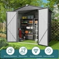 thumbnail image 5 of Jolifa 8x6 ft Outdoor Storage Shed, Heavy Duty Galvanized Steel Tool Shed with Lockable Double Doors, Waterproof Metal Garden Shed for Backyard, All Weather Shed for Lawn Equipment & Bike Storage, 5 of 8