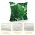 thumbnail image 4 of Shiartex Tropical Leaves Pillow Covers, Green Palm Leaf Throw Pillow Covers Outdoor Decorative Pillow Case for Couch Bed Sofa Cushion Home Decor 12x12in, 4 of 5