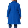 thumbnail image 4 of GRACE & GRANDEUR Women's Plus Size Winter Coats Single Breasted Jackets Long Trench Coats 3X Royal Blue, 4 of 7
