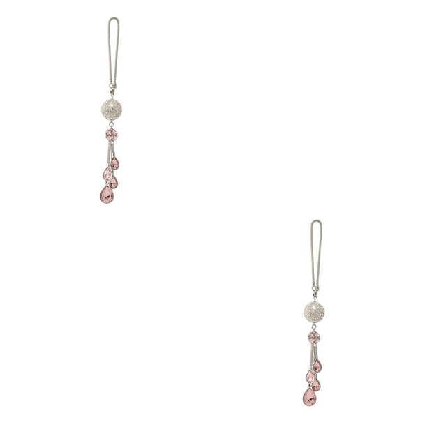 Kenally Accesorios para espejo retrovisor, colgante elegante con diamantes de imitación brillantes, adorno para coche, decoraciones Rosa 2piezas
