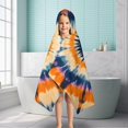thumbnail image 6 of Orange Purple Blue Tie Dye Mandala Pattern Hooded Bath Towel，50"x30" for Ages 3 To 12 Kids, Quick Dry Lightweight Soft Microfiber Hood Beach Towel Cover Up for Kids, 6 of 7