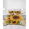 thumbnail image 3 of Sunflower Twin Size Down Alternative Comforter, Lightweight Comforter Quilt Bedding Set with Pillow Shams Oil Painting Summer Botanical All Seasons Bed Comforter Duvet Insert 68"x86", 3 of 7