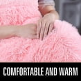thumbnail image 7 of Lochas Soft Shaggy Faux Fur Blanket, Plush Fuzzy Bed Cozy Sherpa Oversize Warm Fluffy Blankets for Couch Chair Sofa,90"x90",Light Pink, 7 of 7