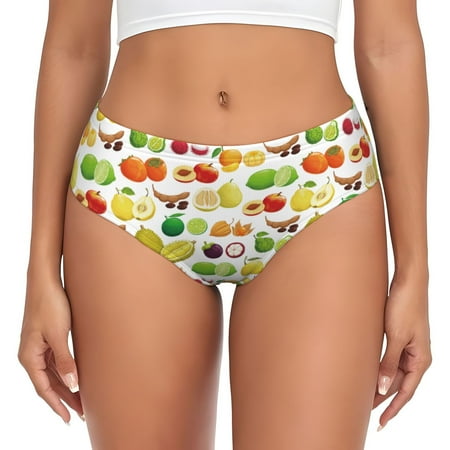 Womens Underwear - Assorted fruits No Show Seamless Underwear for Women  Soft Stretch Womens Panties  Hipster Ladies Panties Bikini Underwear Briefs