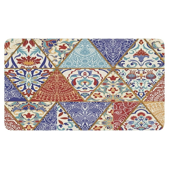 Bohemian Light Circular Design (1) Door Mat Welcome Door Mat for Front Door, Home Entrance, Yard, Floor, Patio, Non Slip Spring Summer Welcome Mat Indoor Outdoor Doormat 30"*17"