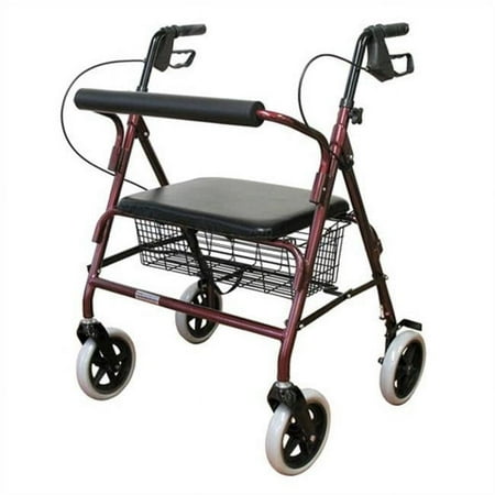 Karman Healthcare R-4800-BD Heavy Duty Rollator-Burgundy